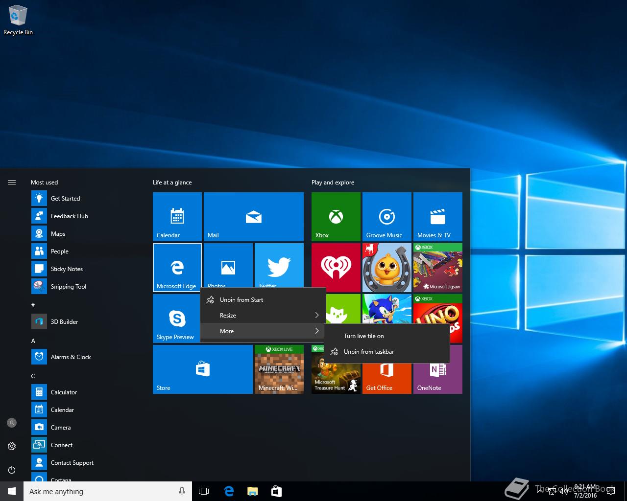 Microsoft Windows 10 v1607, 10.0.14383.0 (rs1_release.160701-1839 ...