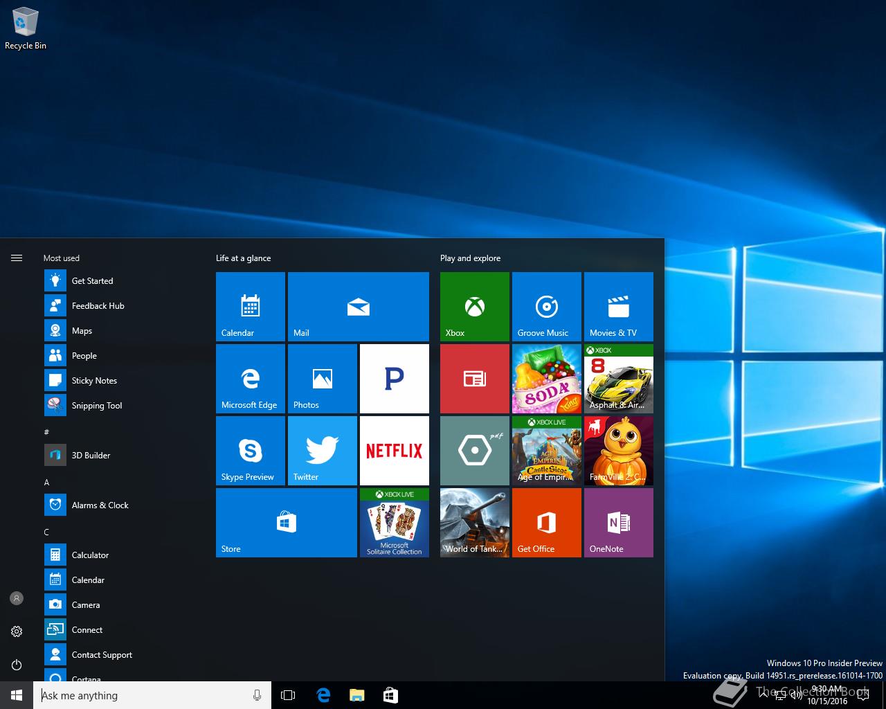 Microsoft Windows 10 v1703, 10.0.14951.1000 - The Collection Book