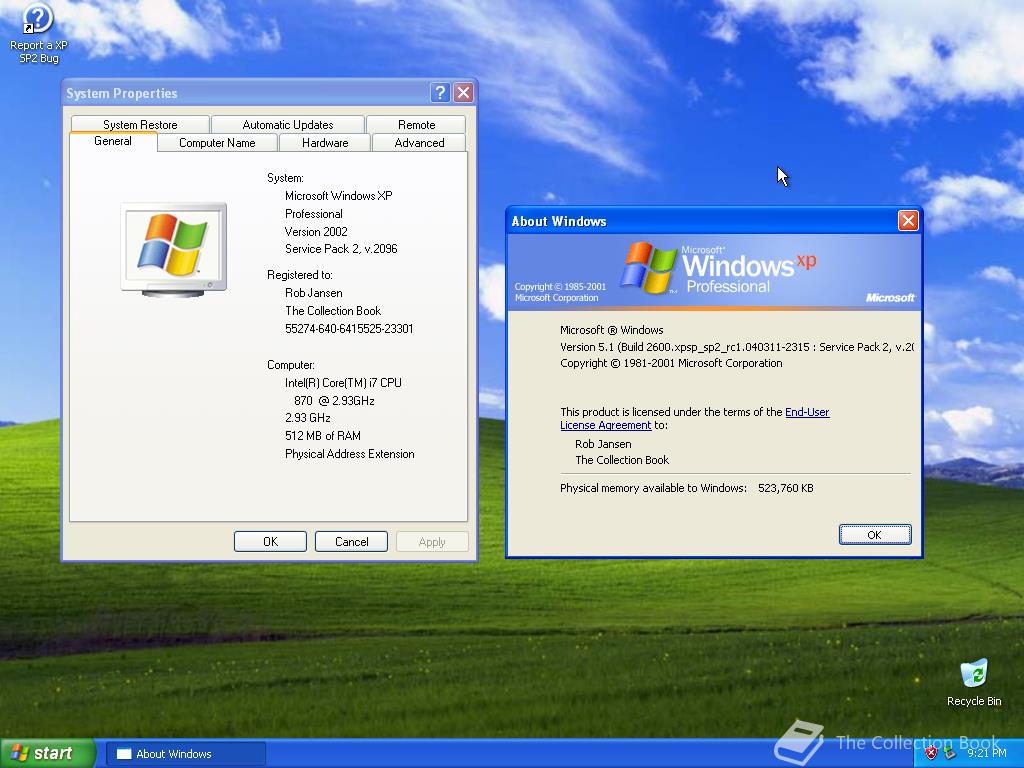 Microsoft Windows XP, 5.1.2600.2096 - The Collection Book
